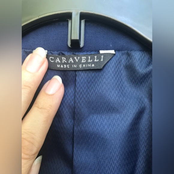 🆓 Tie .2 pcs 🎄CARAVELLI SOLID LIGHT navy blue color like new - Picture 5 of 17